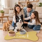 Personalized Pet Food Mat with Name, Custom Dog & Cat Food Mat for Food and Water Bowls, Absorbent Quick Dry Diatomite Pet Bowl Mat, Non Slip Dog Feeding Mat for Floors, Pet Line Art - Image 6