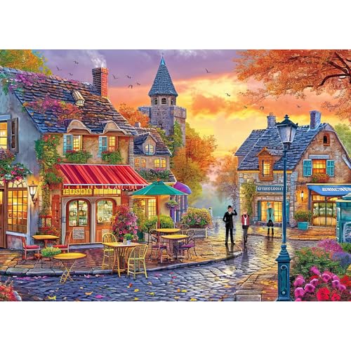 HUADADA Jigsaw Puzzles for Adults 1000 Pieces Jigsaw Puzzle for Adults Interesting Toys Brain Teaser Jigsaw Puzzles Birthday Gifts, Impossible Puzzle, Challenging Game - Neon Street
