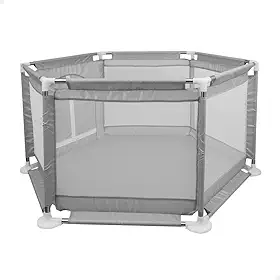 Cercadinho Infantil 125x65cm Playpen Portátil Seguro para Bebês, Com Tela Respirável e Fecho Zíper, Chiqueirinho Criança Menino Menina (Cinza)