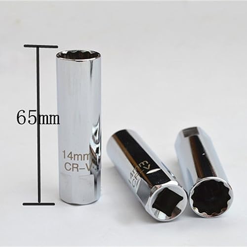 Miniatura 8 de OSOF - Juego de llaves de bujía de 0.551 in y 0.630 in, herramienta de extracción de 12 puntos, juego de unidad cuadrada de 3/8 pulgadas