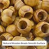 Natural Wooden Beads, 100 Pieces 20mm Diameter Round Loose Spacer Beads Large Hole (10mm) Wooden Craft Beads with Beautiful Grain for DIY Handmade Decorations #2