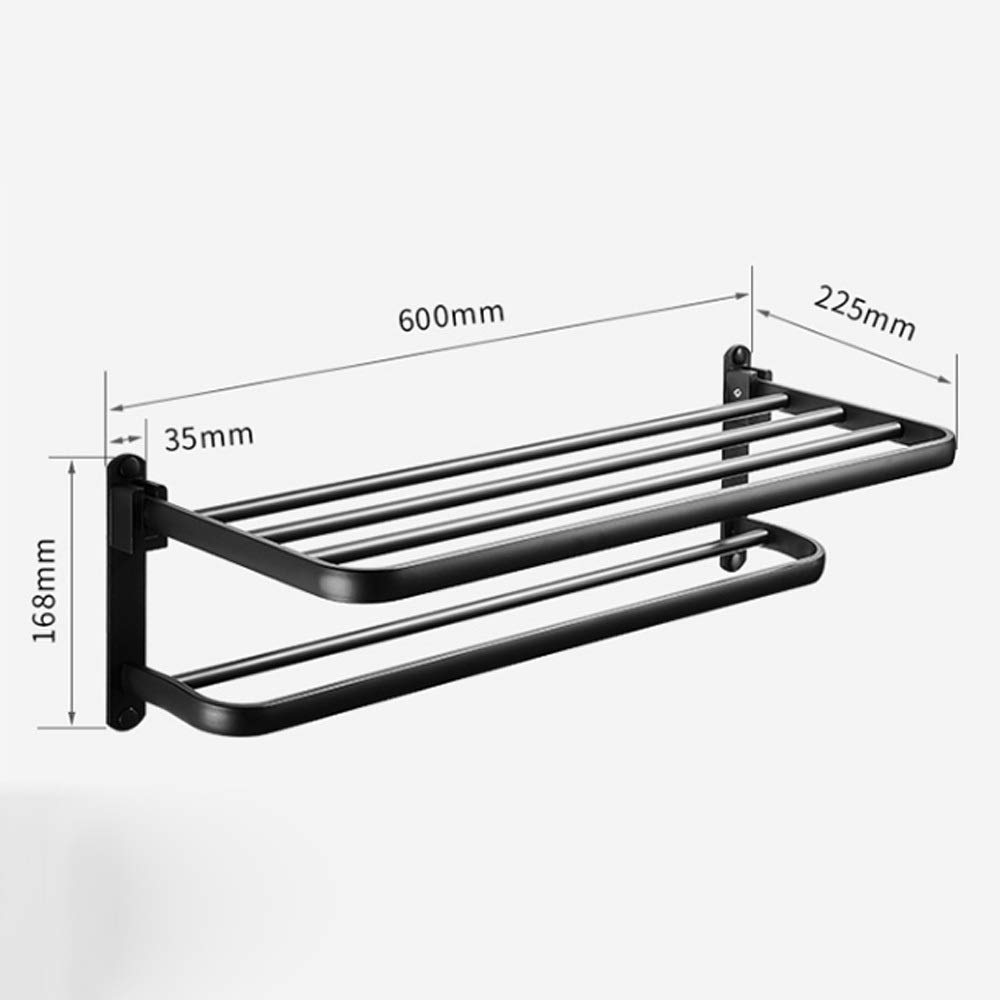 Wielofunkcyjny wieszak na ręczniki uchwyt do przechowywania przestrzeń aluminiowa półka łazienkowa czarny wieszak na ręczniki przybory toaletowe kuchnia organizer sprzęt akcesoria łazienkowe