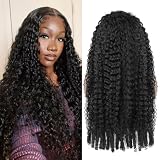 CHEETAHBEAUTY 250% Density Burmese Curly Human Hair Wig with Spiral End 13x6 HD Lace Front Wigs Human Hair Curly Wigs for Black Women Pre Plucked with Baby Hair Natural Black 30Inch