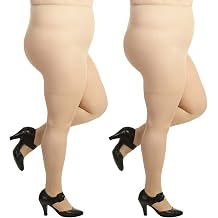 Silky Toes Plus Size 20D Sheer Pantyhose for Women | 1-4 Pairs Durable Queen Tights with Reinforced Toe, High-Waist Stockings