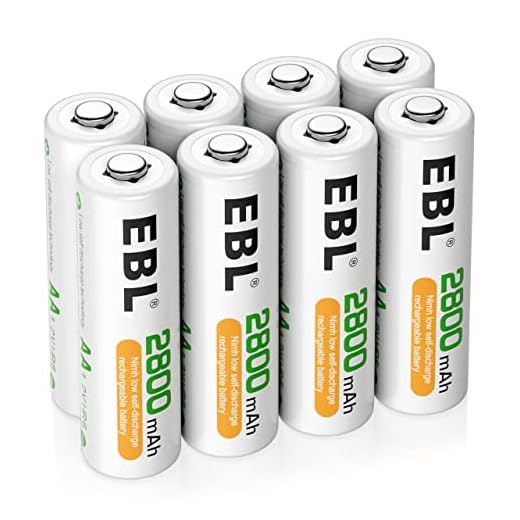 EBL Uppladdningsbara AA-batterier 2 800 mAh, 8-pack högpresterande 1 200 cykel-Ni-MH-batterier
