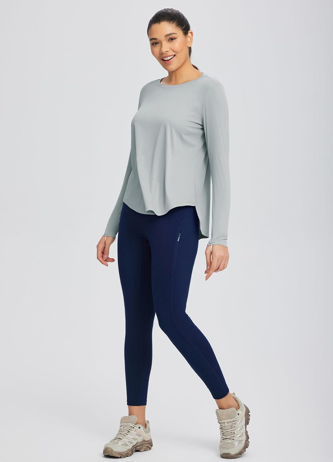 baleaf Women's UPF 50+ Sun Shirts Flowy Swing Tunic Tops Long Sleeve UV Protection Hiking Outdoor Workout S-3XL Plus Size - Image 6