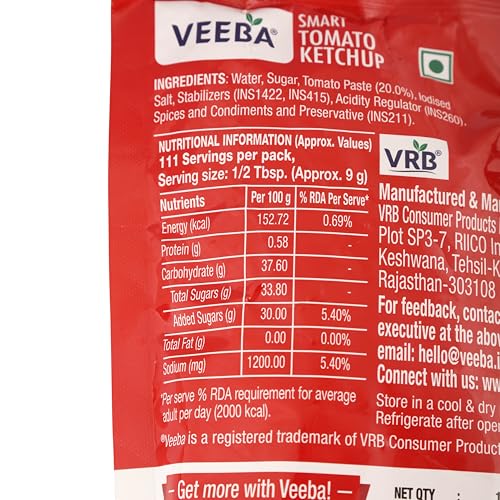 Image of Veeba Smart Tomato Ketchup, 1 kg