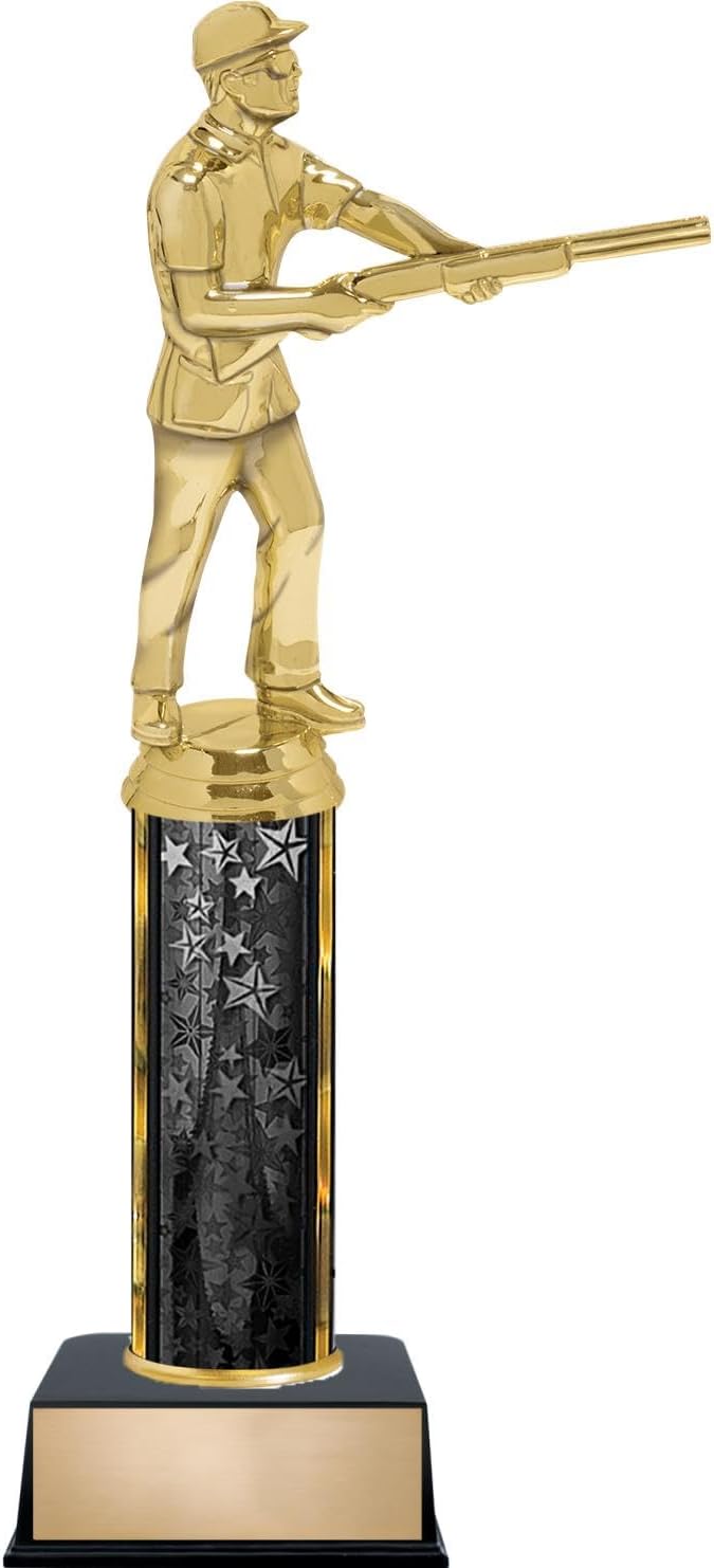 Crown Awards Customizable 11" Skeet Shooting Black Star Trophy Award, Engrave Now