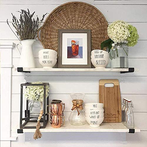 Shelf Brackets 12 Inch 4Pcs Heavy Duty Frosted Black Wall Bracket With Lip For Floating Shelves Rustic Iron Metal Shelf Bracket For Diy Open Shelving Hardware Included #TOP5