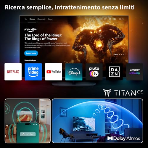 Philips 55PUS7200 4K LED Smart TV - Display 55’’ con piattaforma Titan OS, Pixel Precise Ultra HD e Dolby Atmos Sound - funziona con Alexa e Google Voice Assistant - Immagine 5