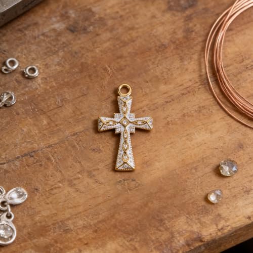 Cruz de acero inoxidable que no se oscurece para collares duraderos PRETYZOOM 7