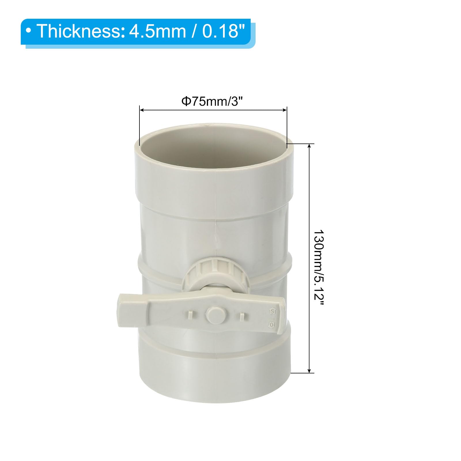 PATIKIL 3" HVAC Duct Manual Volume Damper - Image 2