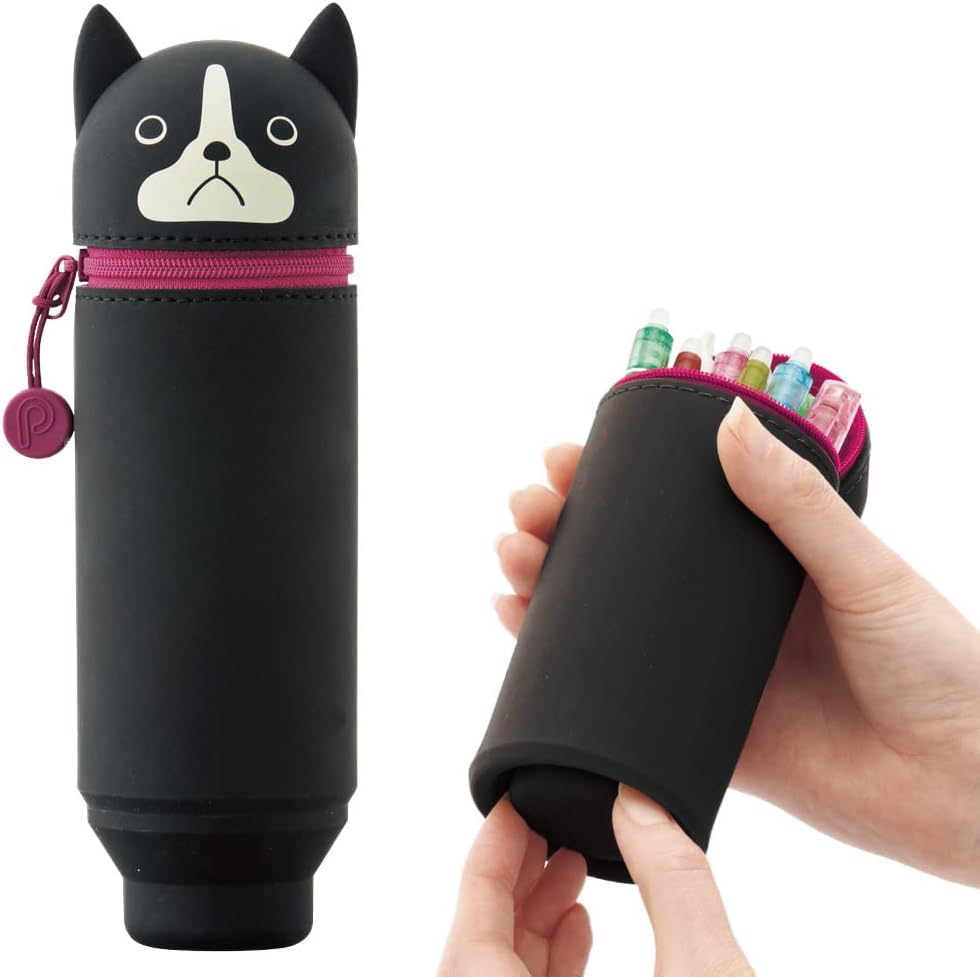 LIHITLAB PuniLabo Stand Up Pen Case (Pen Holder), 2.4″ x 7.8″, Boston Terrier (A77128) BigaMart