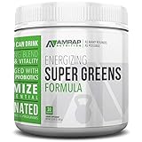 AMRAP Nutrition Organic Supergreens Powder - Blend of 11 Super Green Juices to Increase Stamina, Strengthen Immune System and Maintain Healthy PH Levels - Rich in Micronutrients