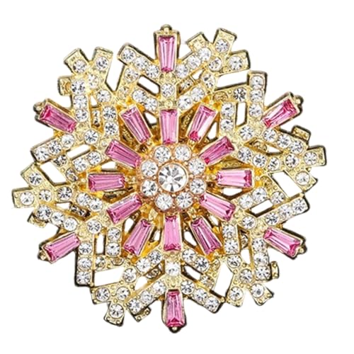 Fashionable Snowflake Brooch with Rotating Accent Alloy Safe Daily Wear