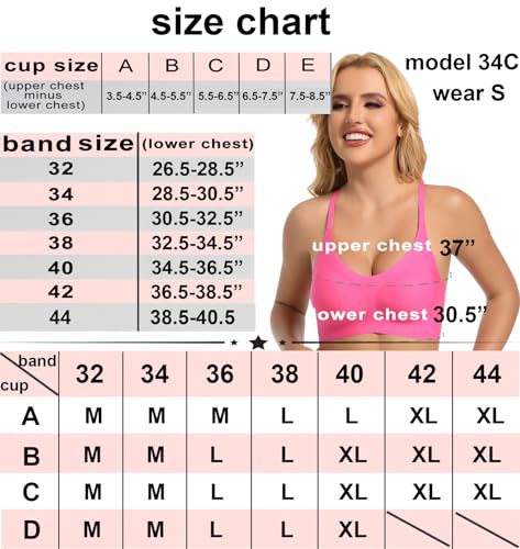 Image of PRETTYWELL Sleep Bras for Women, Comfort Seamless Wireless Stretchy Sports Bra,3 Pack Yoga Bras, with Removable Pads