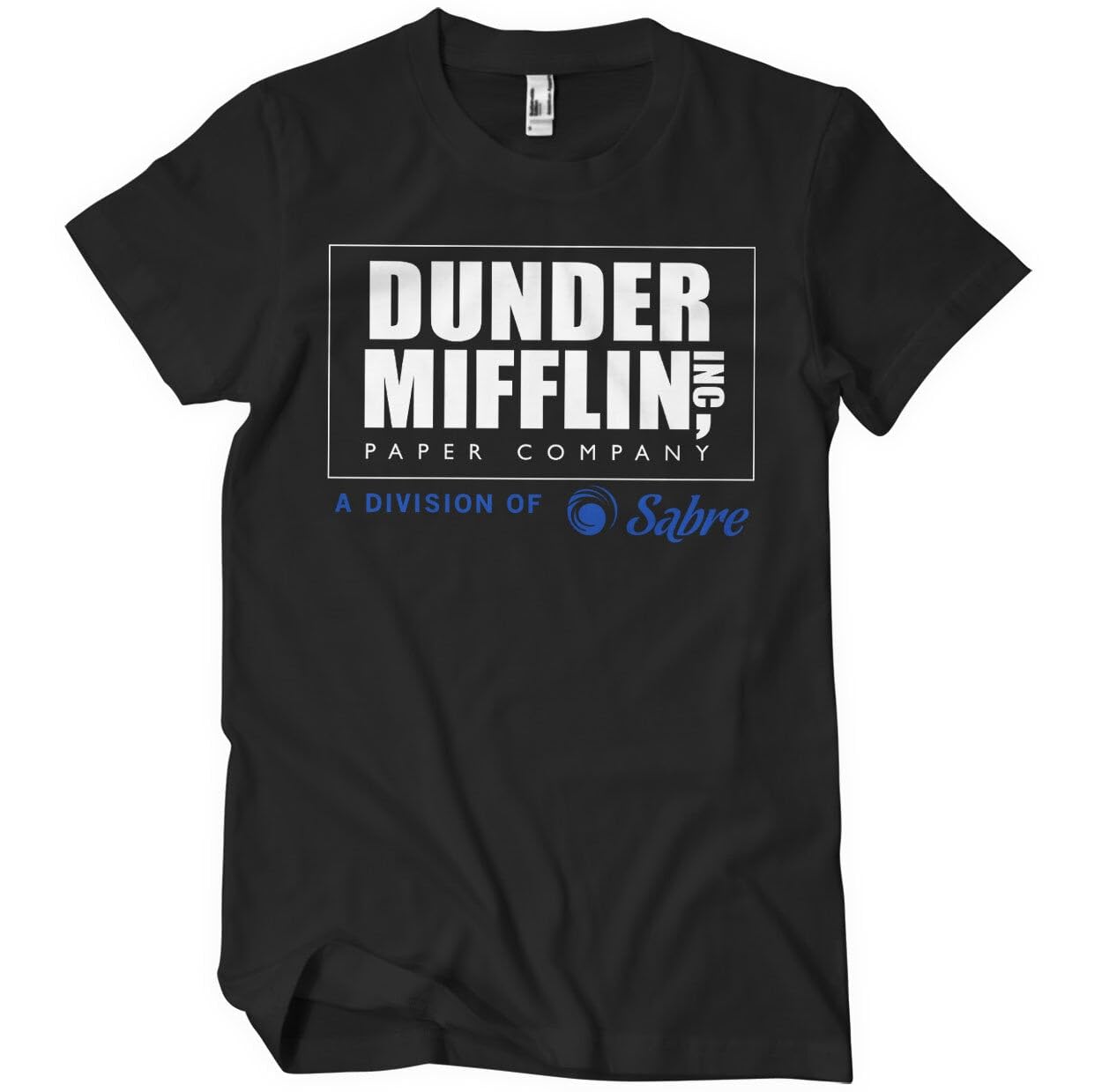 The Office Men's Black Officially Licensed Dunder Mifflin - Division Of Sabre T-Shirt (Black), Small
