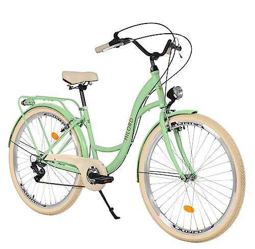 Suggerimento sulle taglie: si consiglia di scegliere una statura di 160-190 cm e 26 pollici per una statura di 140-160 cm. La bicicletta è dotata di un cambio a catena a 7 marce, che facilita la guida.