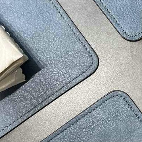 Set de table impermeable cuir PU de qualité premium Beydodo bicolore rectangulaire - 4