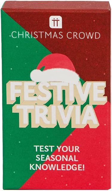 Talking Tables Christmas Trivia Game | Xmas Quiz Questions, Fun Table Games For Families, Kids, Adults, Stocking Filler, Gifts for Him or Her,Red,CCROWD-FESTIVETRIV