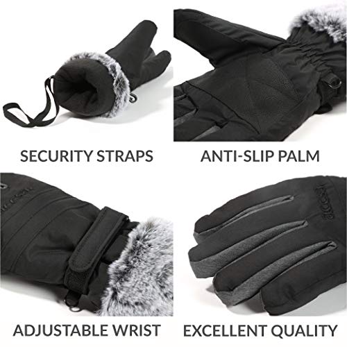 Accsa A99290-P Women Winter Ski Gloves 3M Thinsulate Waterproof & Windproof Snow Gloves thumb #3