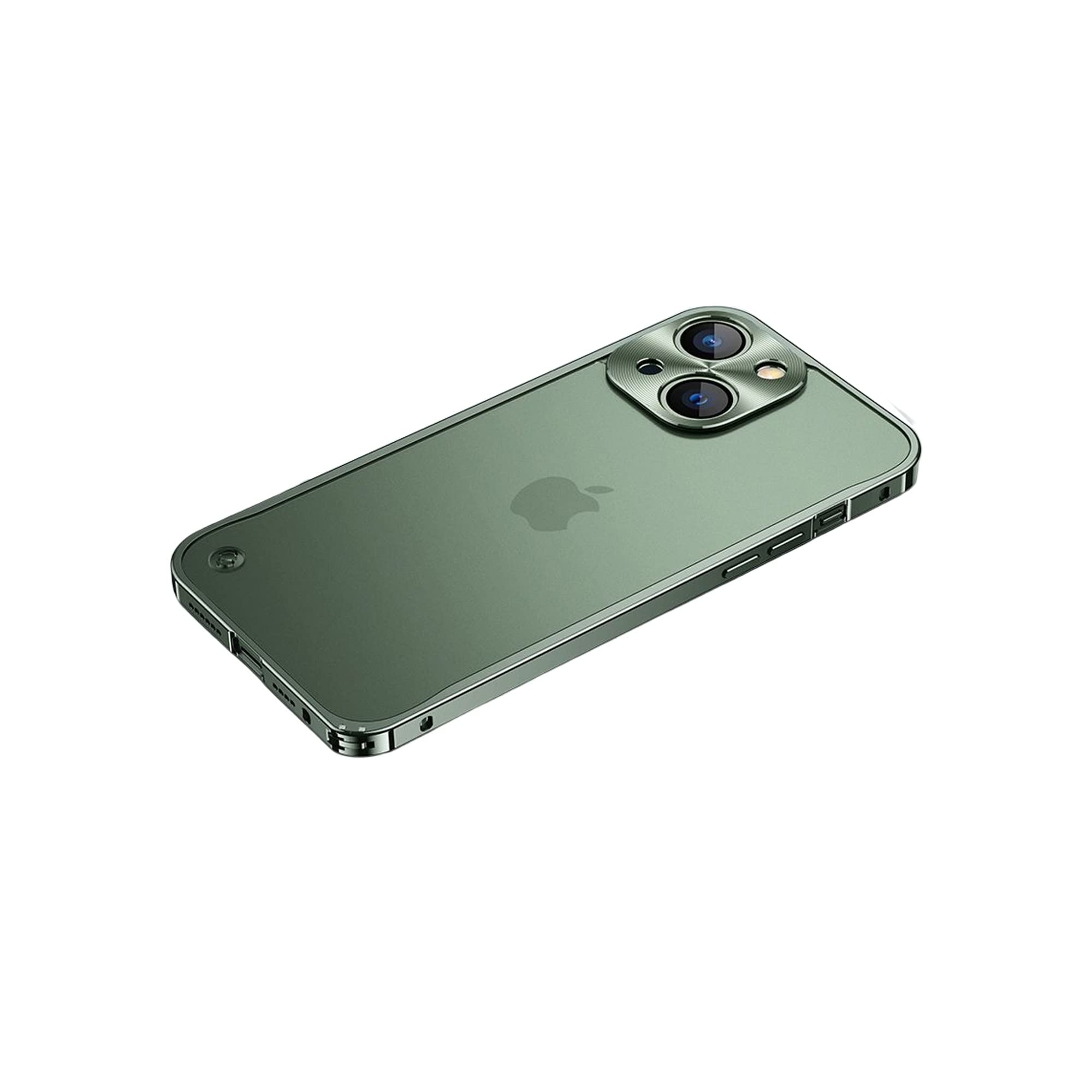 CZKE Luxury Metal Frame Lens Protection Matte Shockproof Phone Case For IPhone 11Pro Case Bumper Cover Accessories (Color : Green, Size : For IPhone 11pro)