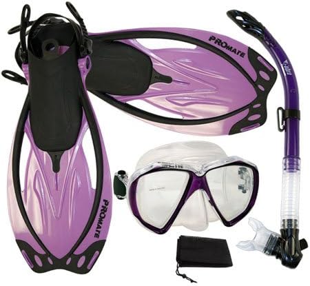 Miniatura 7 de PROMATE Juego de aletas de máscara de ojo de pez semiseco para buceo BKBK