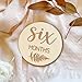 Baby Monthly Milestone Markers, Wooden Material, Double-Sided Printing, Natural Wood Color, 1-12 Months, Set of 6, 4 Inches in Size.