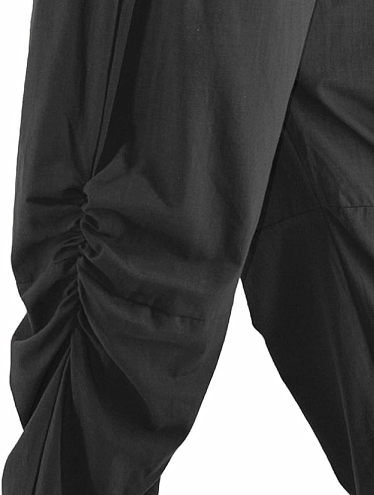 perdontoo Mens Casual Cotton Linen Pant Elastic Waist Drawstring Yoga Jogger Pants - Image 6