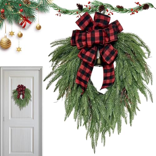 Couronne de Noël extérieur en simili-aiguilles de pin pour sublimer le porche et l'entrée en hiver - 2