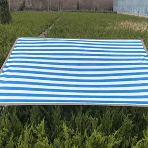 Vela parasol rectangular de 1,83x3 m con rayas azules y blancas para jardín y terraza 2
