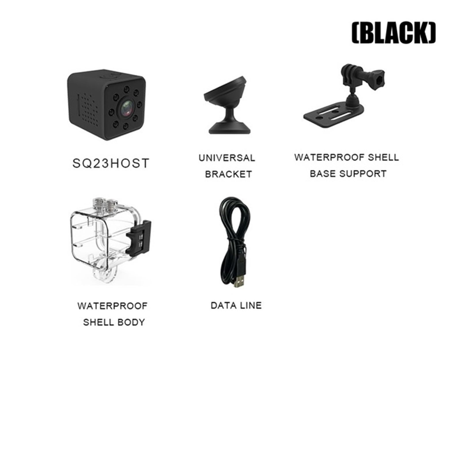 Camcorder Impermeabile WiFi Cam Small Sports Camera 1080P Full HD DVR Record Night Vision Action Cam Chiarezza Precisa(Only Cam,Waterproof SQ23)