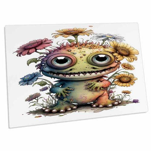 3dRose Silly Floral Monster Desk Pad 58x40 cm miniatura 1