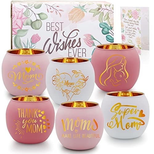 Birthday Gifts for Mom, Delicate Mother Gifts from Daughter Son, Engraved Glass ealight Vo...