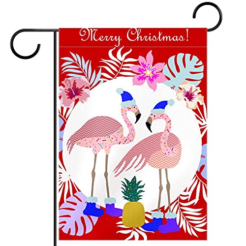 Drapeau de jardin de bienvenue flamant rose pour allée et cour
