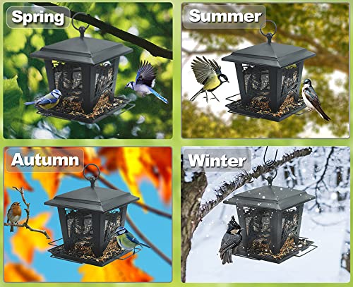 Birdream Metal Bird Feeders, Unique Design Bird Feeder For Outdoor Squirrel Proof, Attracting Wild Bird Cardinal Bluebird thumb #4