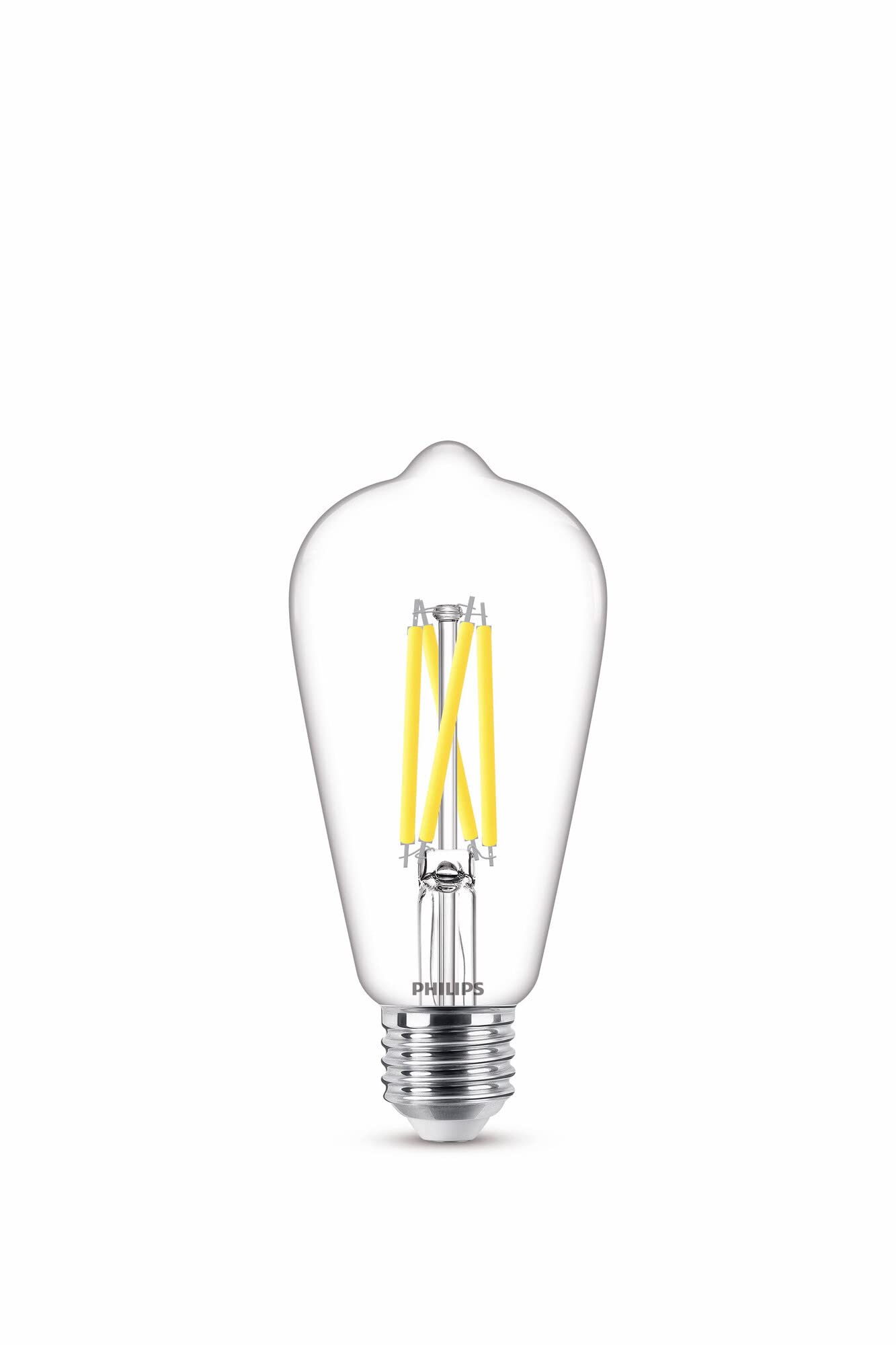 Philips LED WarmGlow Edison Lamp with 60 W, E27 Socket, Clear, Dimmable, Klar - Image 3