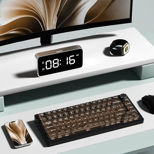 Image of dagaladoo Coffee Clear keycaps for Mechanical Keyboard,Transparent MDA keycaps 60 75 100 Percent,Ceramic Jelly Key caps Set,Shine Through Key caps for Mx Switches Mechanical Keyboard(115key)