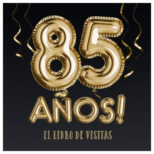 85 años - El libro de visitas: Decoración para el 85 cumpleaños – Regalos para hombre y mujer - 85 años - Edición Globos Oro Negro - Libro de firmas para felicitaciones y fotos de los invitados