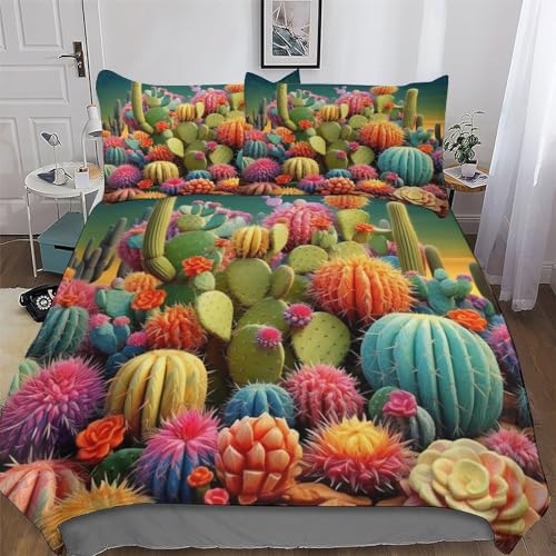 Parure de lit cactus 3D ultra douce en microfibre de qualité supérieure