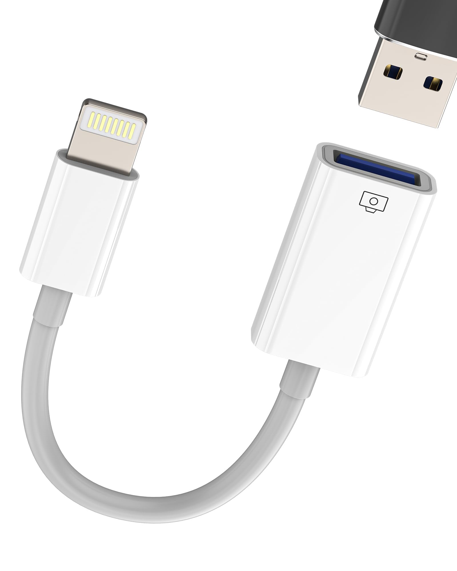 Adattatore USB 3.0 Femmina a Lightning per IPhone 14/13/12 Pro Max Certificato MFI Presa Smartphone IPad OTG Chiavetta USB-A Lettore Fotocamera Digitale