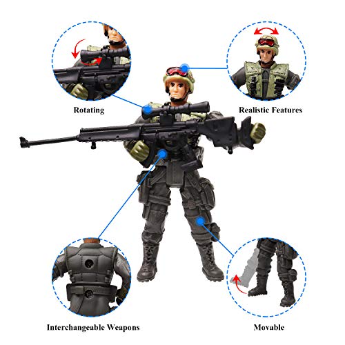 Haptime 5898-A32 Military Action Figure Play Set For Kids - Army Men Soldiers Toys thumb #4