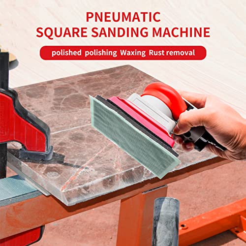DATOUBOSS Pneumatic Palm Sander Square Air Random Orbital Sander for Car Waxing,Auto Body Work, Wood working Car Polisher Sets with Sanding Pad and 15 Pcs Sandpapers by DATOUBOSS - Used condition - Image 7
