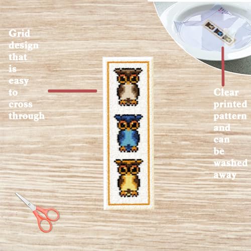 Image of FREEBLOSS 6 Set Cross Stitch Bookmark Kit Cross Stitch Kit Farm Animals Stamped Cross Stitch Bookmark with Instruction Cross Stitch Kits for Adults DIY Bookmark Kit 8.7''x3.15''