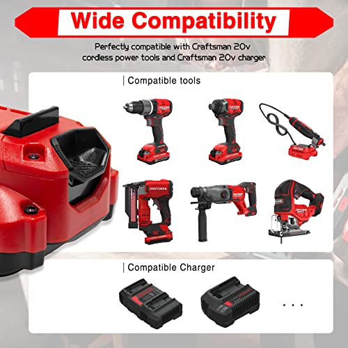 Image of DTK 2Pack 3.5Ah Battery Replacement for Craftsman 20V Battery CMCB201 CMCB202 CMCB202-2 CMCB204 CMCB204-2 V20 Cordless Tool Battery
