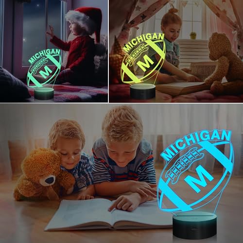 Lámpara de mesa 3D Lightzz Michigan Football LED miniatura 5