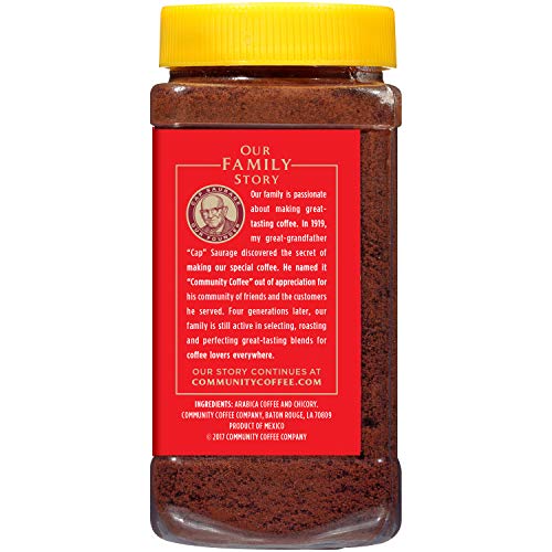 Community Coffee And Chicory Medium Dark Roast Premium Instant 7 Oz Jar (4 Pack), Full Body Rich Flavorful Taste, 100% Select Arabica Beans #TOP6