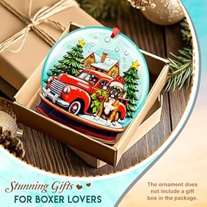 Boxer Dog Christmas Ornament - Beautiful Holiday Decoration for Dog Lovers, Dog Owners - 2 Layer Wood Acrylic Hanging Ornament - Tree, Home Decor for Christmas Boxer Dog Christmas Ornament Beautiful Holiday Decoration for Dog Lovers Dog Owners 2 Layer Wood Acrylic Hanging Ornament Tree Home Decor for Christmas