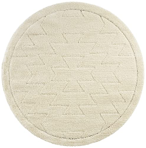 Mint Rugs Teppich Cara Rund Hochflor Wohnzimmer-Teppich Weich Flauschig Langflor Shaggy Flokati...