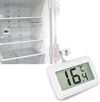 Fridge Thermometer for Cold Storage with LCD Display 2-Pack White